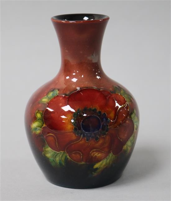 A small Moorcroft anenome flambe vase